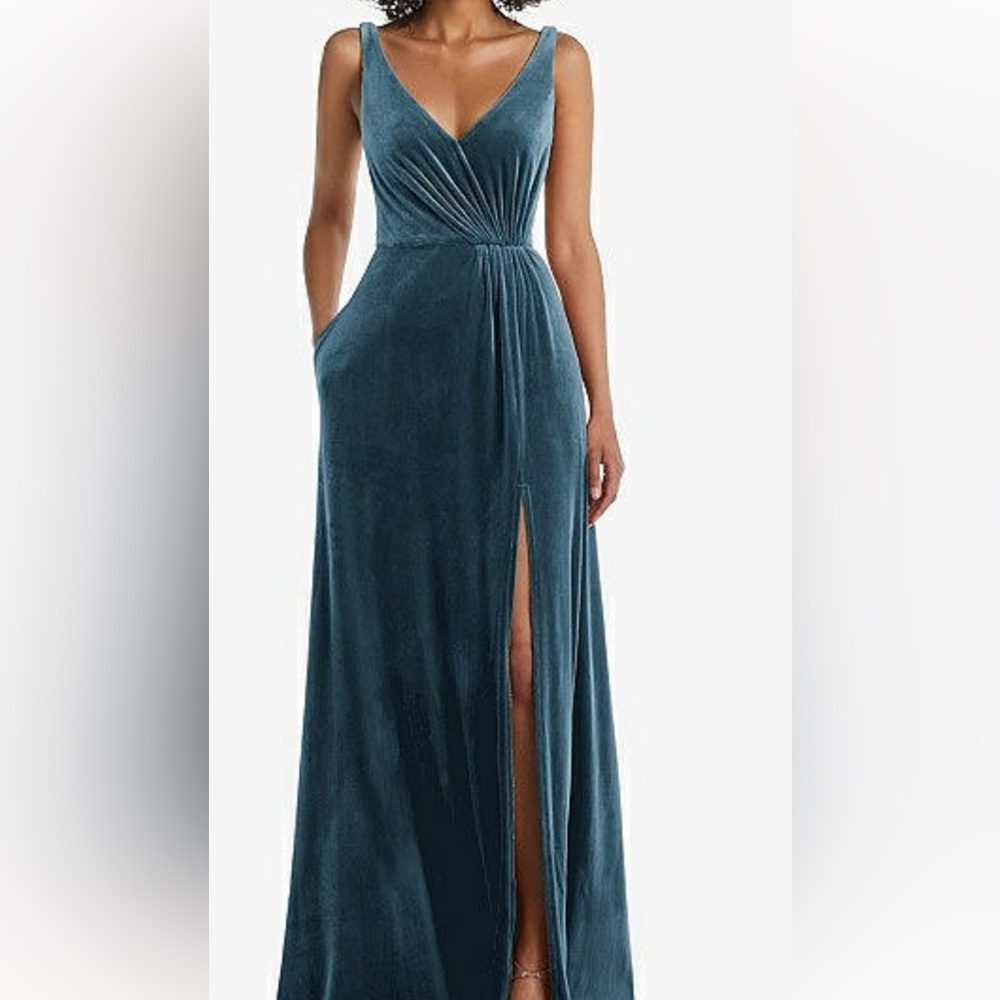 Dessy Dutch Blue Bridesmaids Dress Velvet
